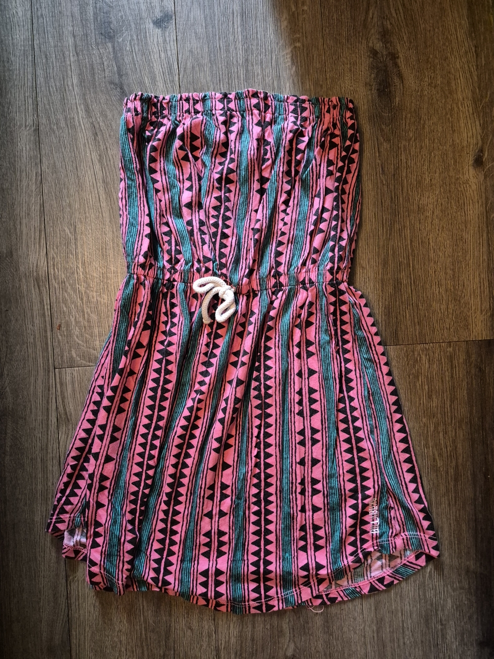 Billabong Pink and Teal Striped Tribal Mini Dress